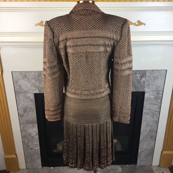 Pepa Pombo Pleated Drop Waist Couture Skirt SuIt - Picture 7 of 8